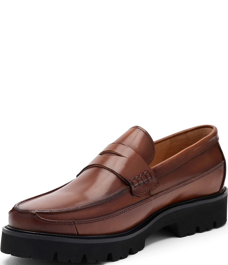 Marc Nolan Men's Adler Glazed Leather Penny Loafers