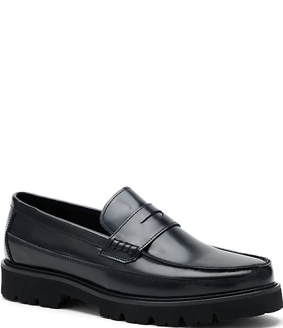 Marc Nolan Men's Adler Glazed Leather Penny Loafers
