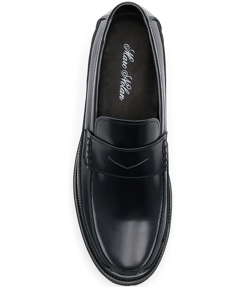 Marc Nolan Men's Adler Glazed Leather Penny Loafers