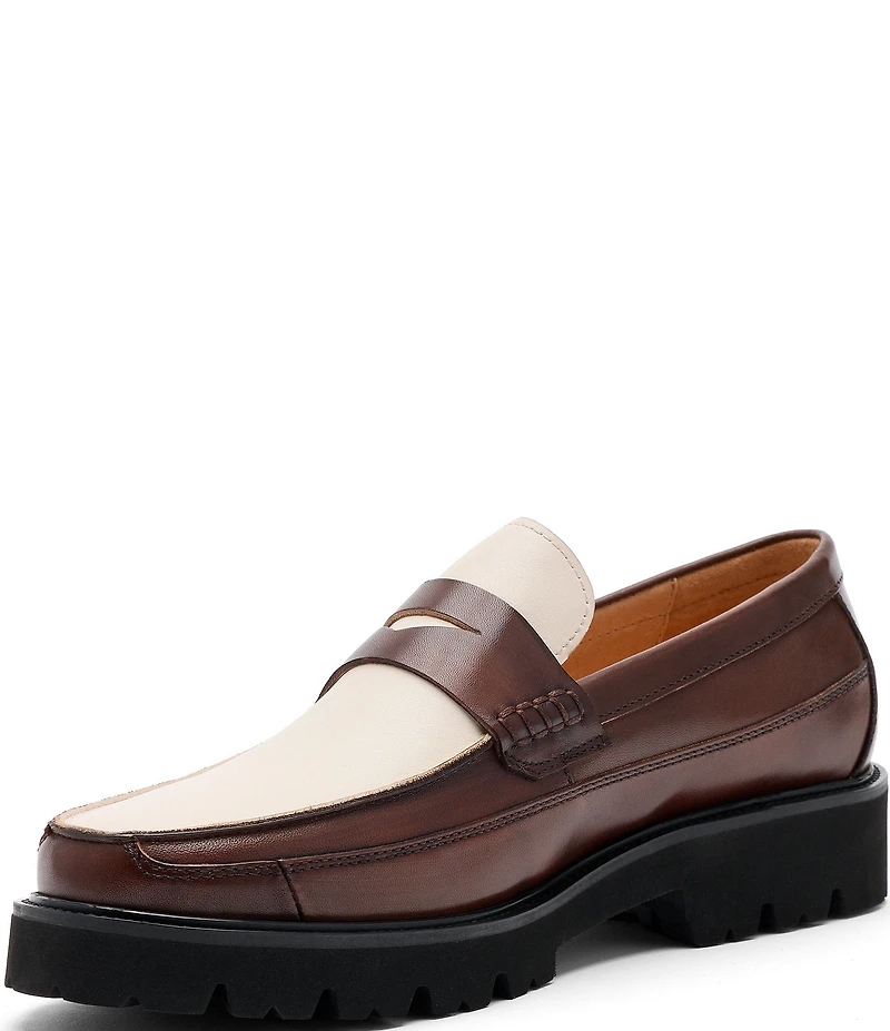 Marc Nolan Men's Adler Glazed Leather Penny Loafers