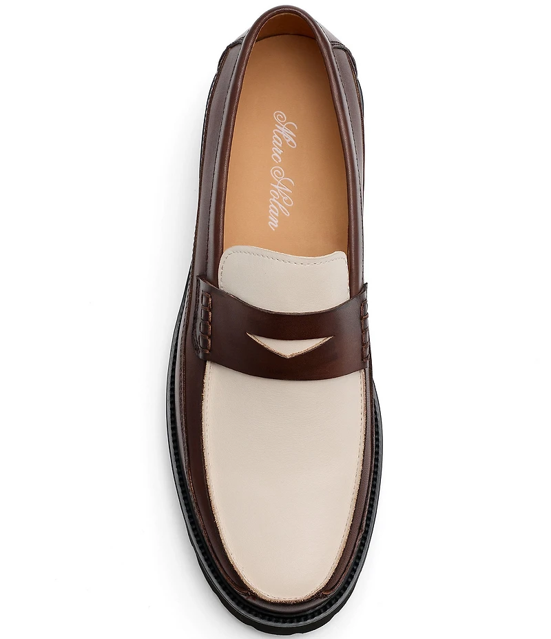 Marc Nolan Men's Adler Glazed Leather Penny Loafers
