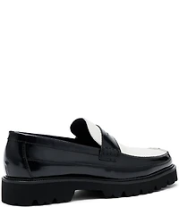 Marc Nolan Men's Adler Mixed Leather Lug Penny Loafers