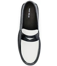 Marc Nolan Men's Adler Mixed Leather Lug Penny Loafers