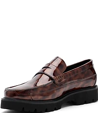 Marc Nolan Men's Adler Patent Tortoise Print Penny Loafers