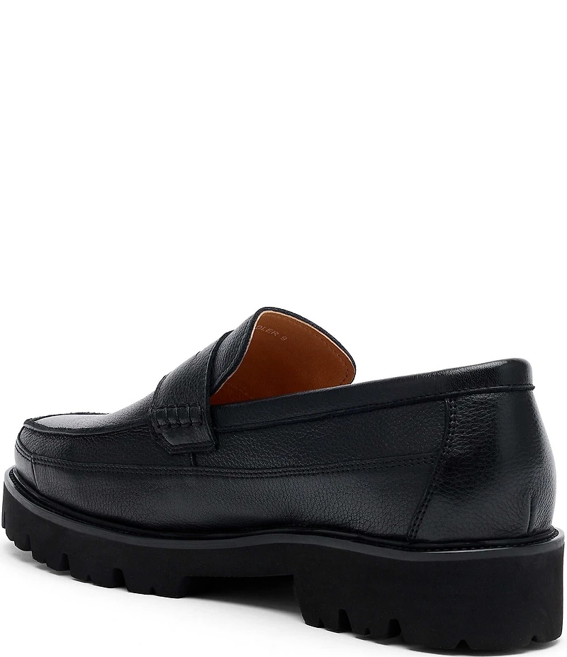 Marc Nolan Men's Adler Pebble Leather Lug Penny Loafers