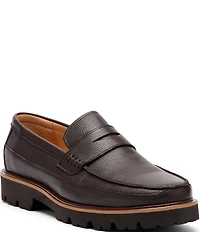 Marc Nolan Men's Adler Pebble Leather Lug Penny Loafers