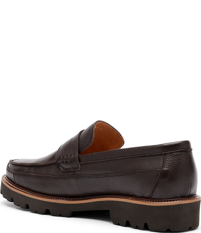 Marc Nolan Men's Adler Pebble Leather Lug Penny Loafers