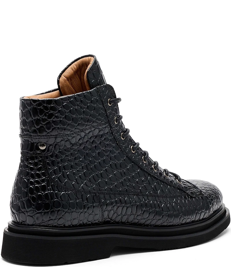 Marc Nolan Men's Aiden Croco Embossed Leather Boots