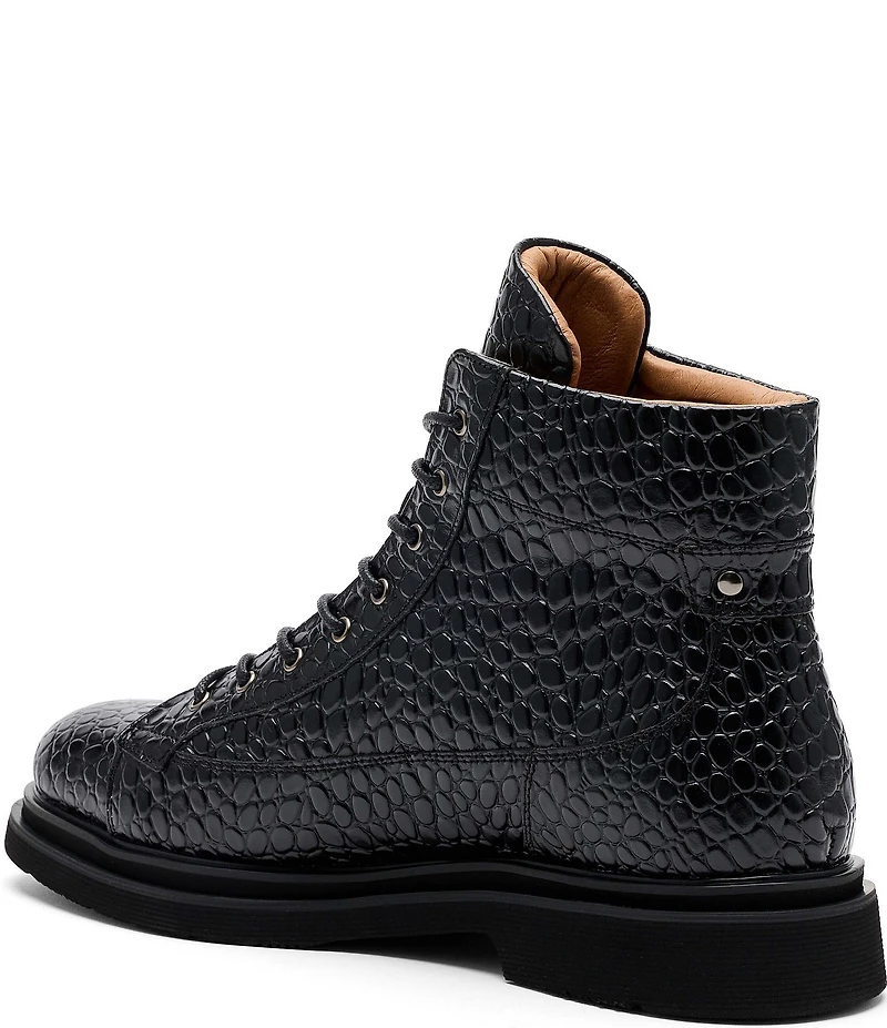 Marc Nolan Men's Aiden Croco Embossed Leather Boots