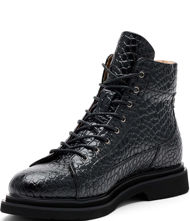 Marc Nolan Men's Aiden Croco Embossed Leather Boots