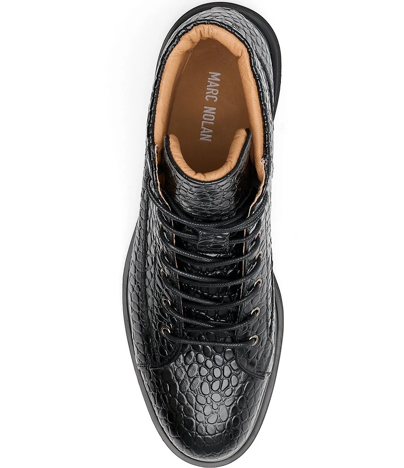 Marc Nolan Men's Aiden Croco Embossed Leather Boots