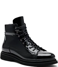 Marc Nolan Men's Aiden Patent Leather Combat Boots