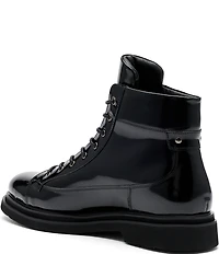 Marc Nolan Men's Aiden Patent Leather Combat Boots