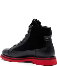 Marc Nolan Men's Aiden Pebble Leather and Suede Combat Boots