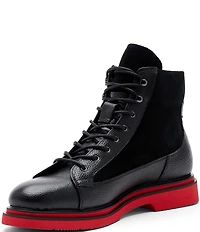 Marc Nolan Men's Aiden Pebble Leather and Suede Combat Boots