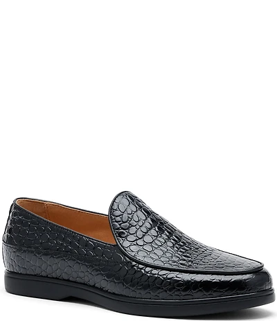 Marc Nolan Men's Alessandro Croco Embossed Leather Venetian Loafers