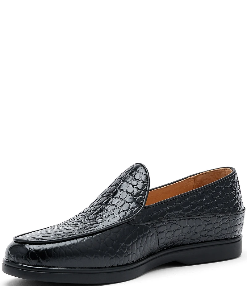 Marc Nolan Men's Alessandro Croco Embossed Leather Venetian Loafers