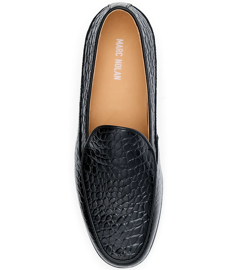 Marc Nolan Men's Alessandro Croco Embossed Leather Venetian Loafers