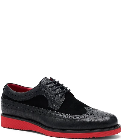 Marc Nolan Men's Alexander Leather and Suede Longwing Brogue Oxfords