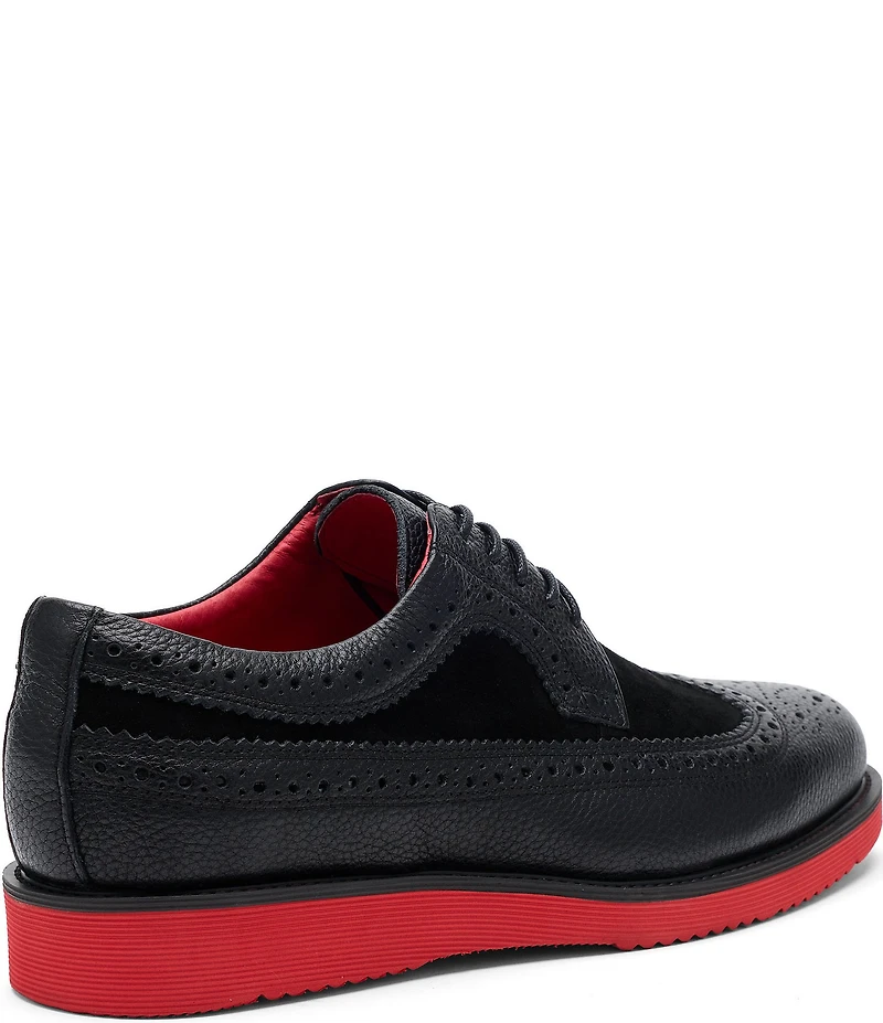 Marc Nolan Men's Alexander Leather and Suede Longwing Brogue Oxfords