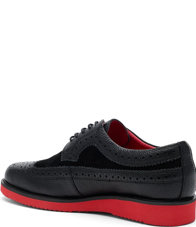 Marc Nolan Men's Alexander Leather and Suede Longwing Brogue Oxfords