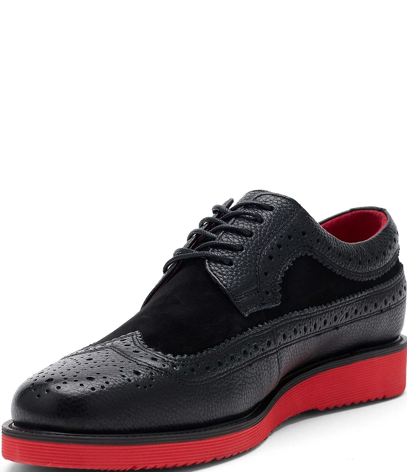 Marc Nolan Men's Alexander Leather and Suede Longwing Brogue Oxfords