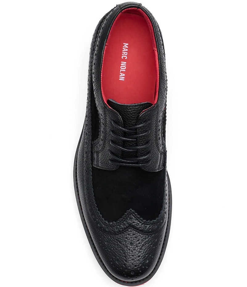 Marc Nolan Men's Alexander Leather and Suede Longwing Brogue Oxfords