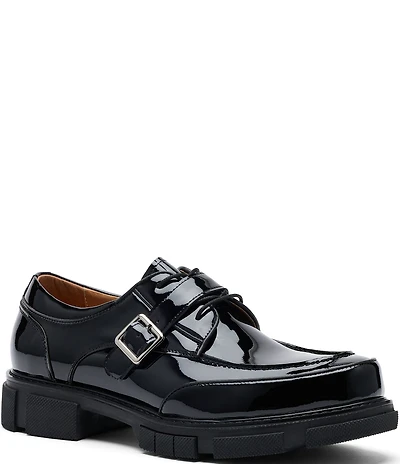 Marc Nolan Men's Atlas Patent Leather Buckle Hardware Derby Loafers