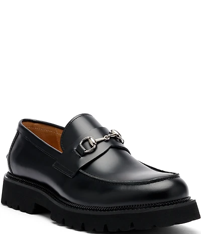 Marc Nolan Men's Blake Leather Bit Buckle Lug Loafers