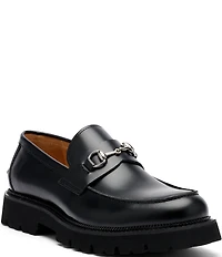 Marc Nolan Men's Blake Leather Bit Buckle Lug Loafers
