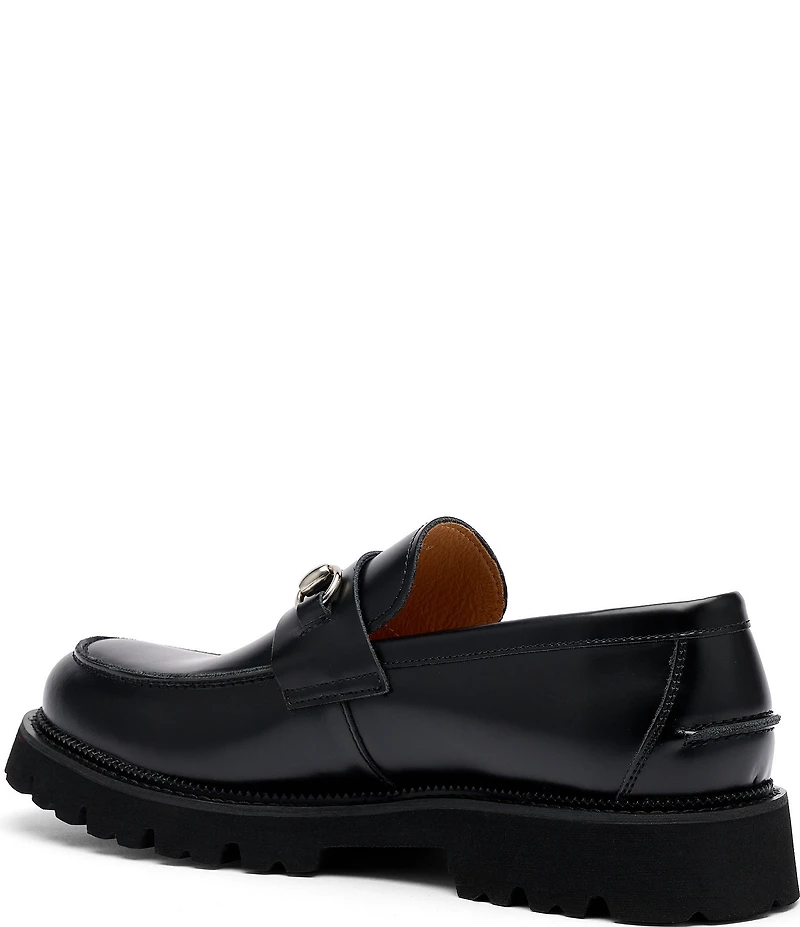 Marc Nolan Men's Blake Leather Bit Buckle Lug Loafers
