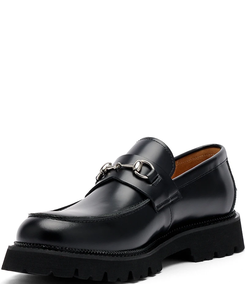 Marc Nolan Men's Blake Leather Bit Buckle Lug Loafers