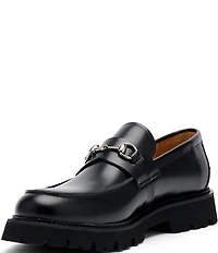 Marc Nolan Men's Blake Leather Bit Buckle Lug Loafers