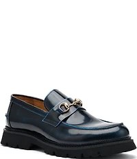 Marc Nolan Men's Blake Patent Leather Bit Buckle Lug Loafers