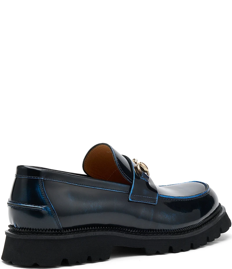 Marc Nolan Men's Blake Patent Leather Bit Buckle Lug Loafers