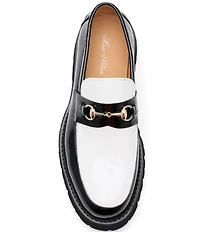 Marc Nolan Men's Blake Patent Leather Bit Buckle Lug Loafers