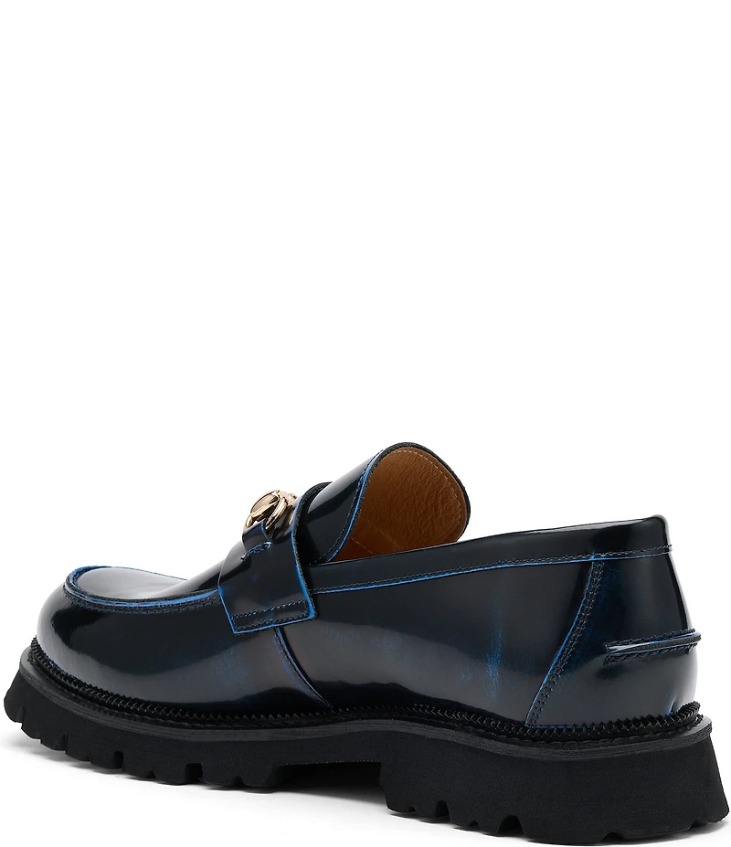 Marc Nolan Men's Blake Patent Leather Bit Buckle Lug Loafers