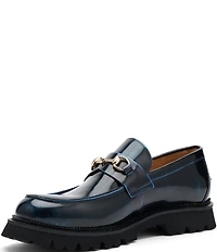 Marc Nolan Men's Blake Patent Leather Bit Buckle Lug Loafers