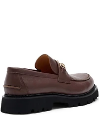 Marc Nolan Men's Blake Pebble Leather Bit Buckle Lug Loafers