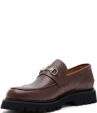 Marc Nolan Men's Blake Pebble Leather Bit Buckle Lug Loafers