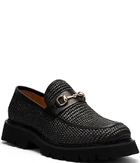 Marc Nolan Men's Blake Raffia Lug Bit Loafers