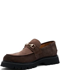 Marc Nolan Men's Blake Suede Bit Buckle Lug Loafers