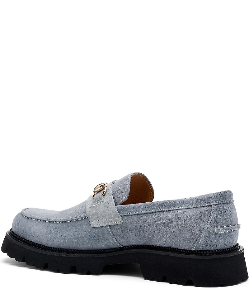 Marc Nolan Men's Blake Suede Bit Buckle Lug Loafers