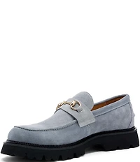 Marc Nolan Men's Blake Suede Bit Buckle Lug Loafers