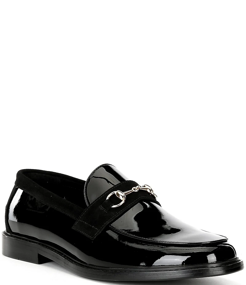 Marc Nolan Men's Boardwalk Patent Leather Horse Bit Buckle Loafers
