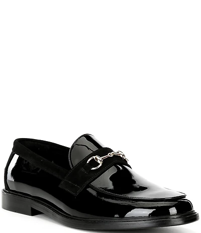 Marc Nolan Men's Boardwalk Patent Leather Horse Bit Buckle Loafers