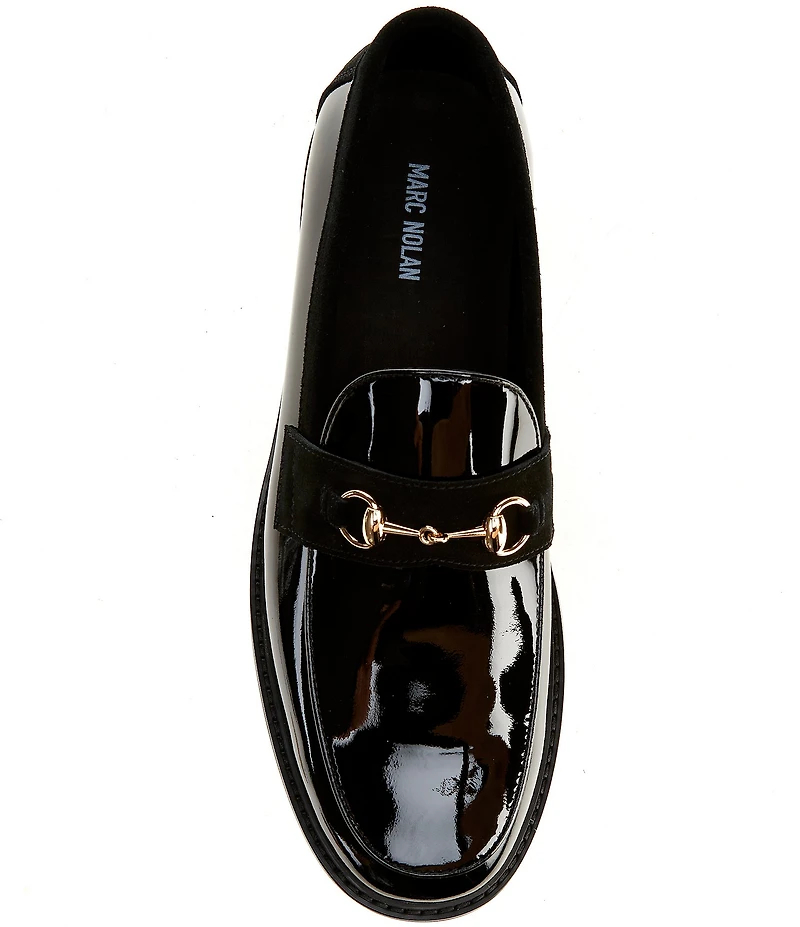 Marc Nolan Men's Boardwalk Patent Leather Horse Bit Buckle Loafers