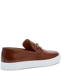 Marc Nolan Men's Boardwalk Leather Horse Bit Buckle Slip On Sneakers