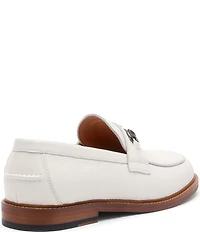 Marc Nolan Men's Boardwalk Pebble Leather Horse Bit Buckle Loafers