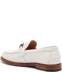 Marc Nolan Men's Boardwalk Pebble Leather Horse Bit Buckle Loafers